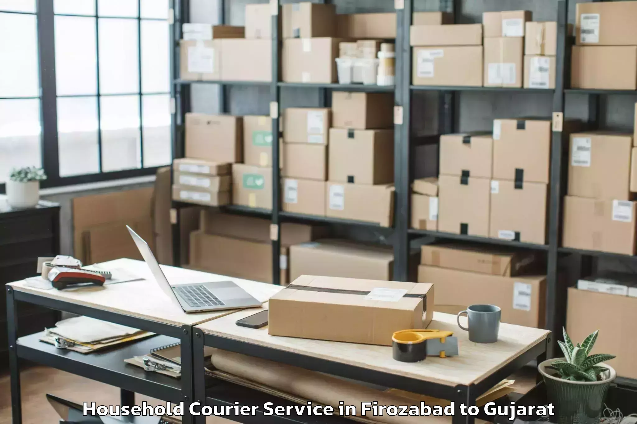 Comprehensive Firozabad to Dhoraji Household Courier